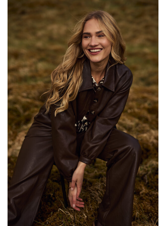 NKF13026 268 Nukus Fiene Jacket Dark Chocolate