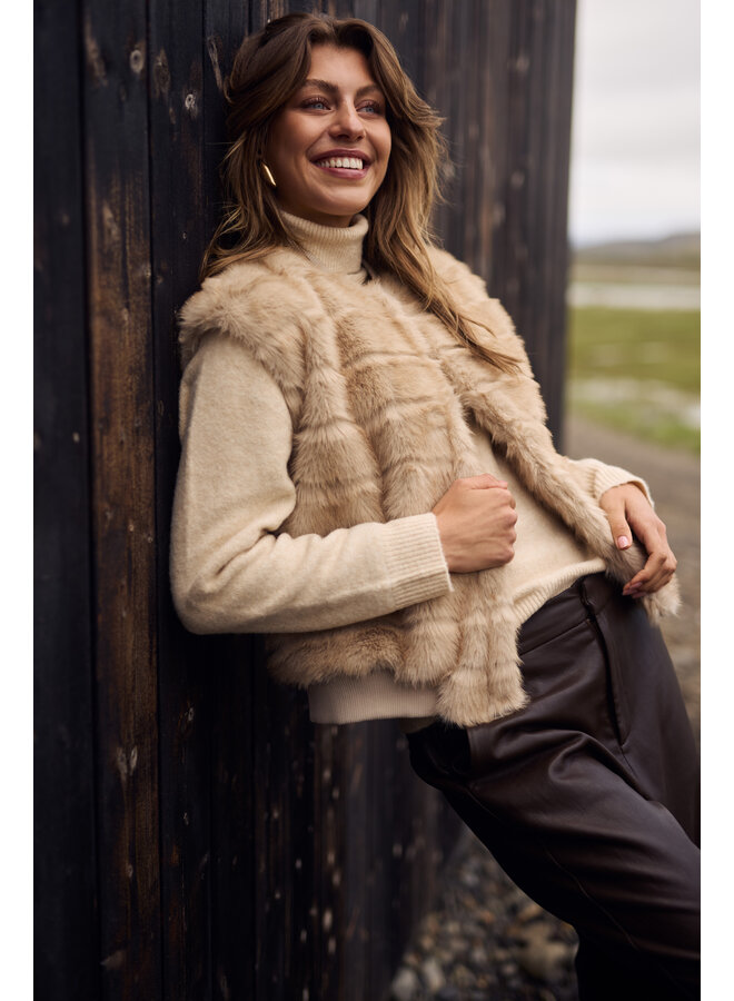 NKF08011 9 Nukus Billy Gilet Stripe Sand
