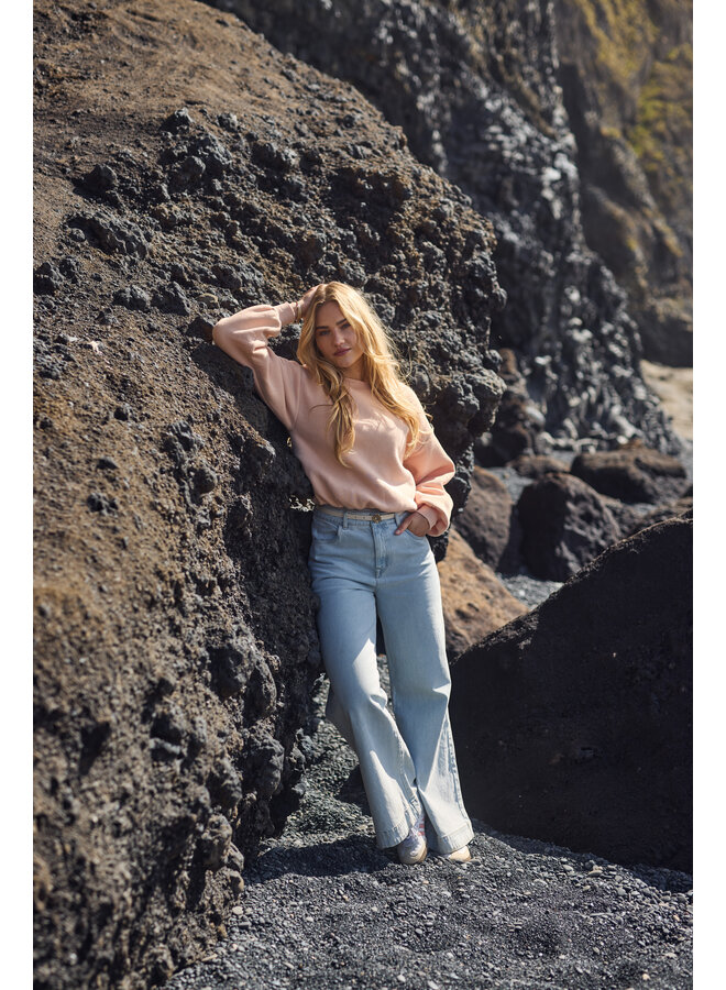 NKF09053 24 Nukus Abby Pants Denim Strass Bleached Denim