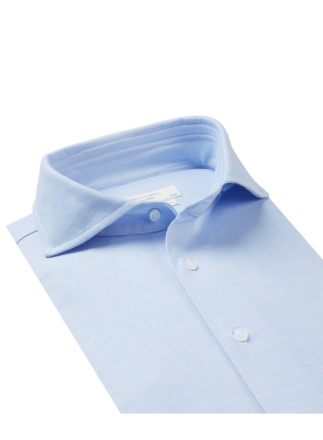 PP2HC10009 Prufuomo Japanese knitted Shirt SC LIGHT BLUE