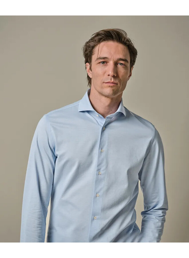 PP2HC10009 ProfuomoJapanese knitted Shirt SC LIGHT BLUE