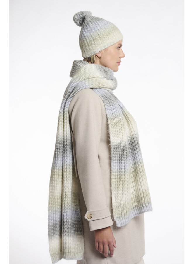 Haiko.5002512 Rino en Pelle Multicoloured knitted scarf  Green mix