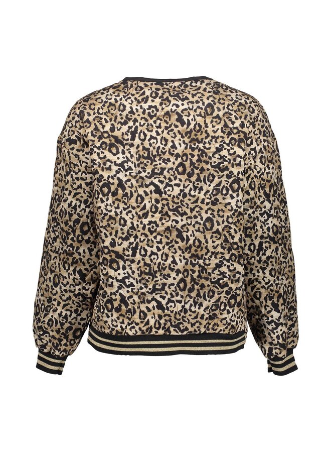 55538-70 999 Geisha jacket stepped leopard black/sand