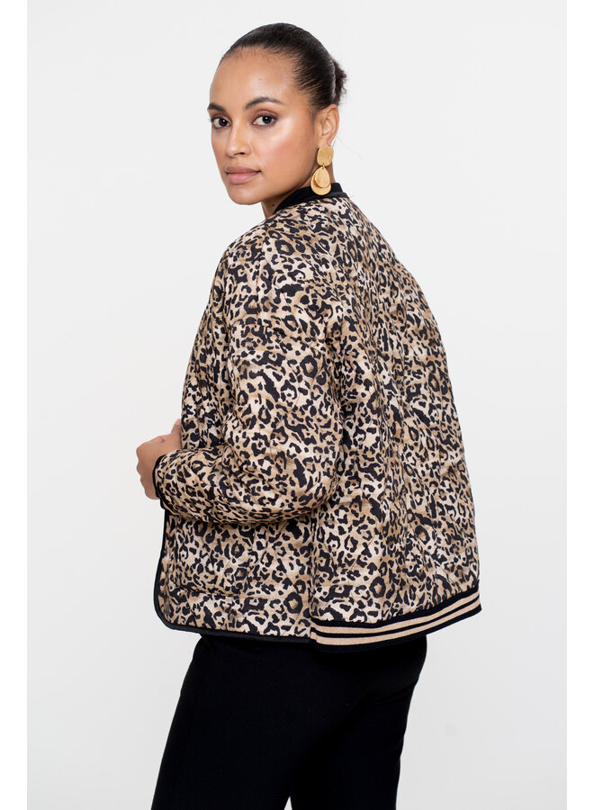 55538-70 999 Geisha jacket stepped leopard black/sand