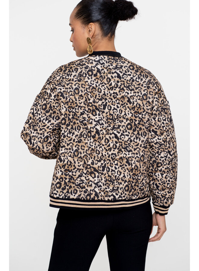 55538-70 999 Geisha jacket stepped leopard black/sand