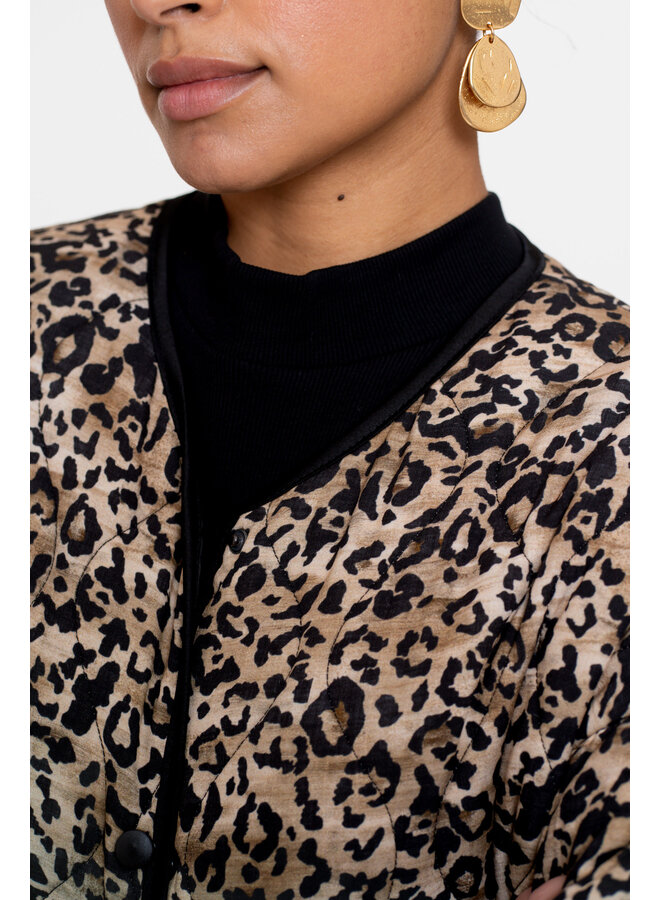 55538-70 999 Geisha jacket stepped leopard black/sand