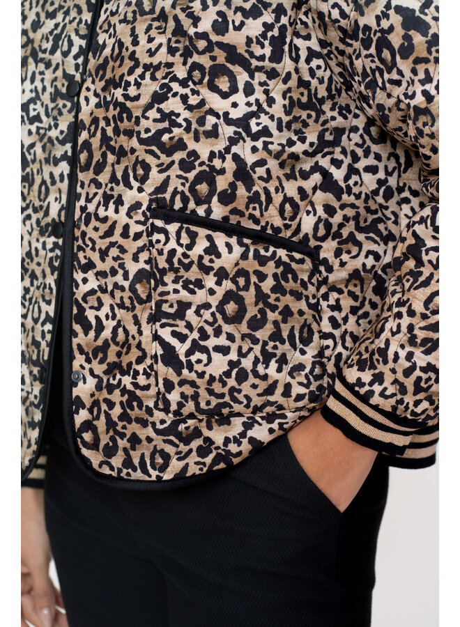 55538-70 999 Geisha jacket stepped leopard black/sand