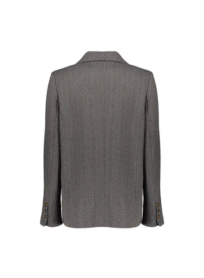 55522-10 950 Geisha Blazer herringbone + stones anthracite stones