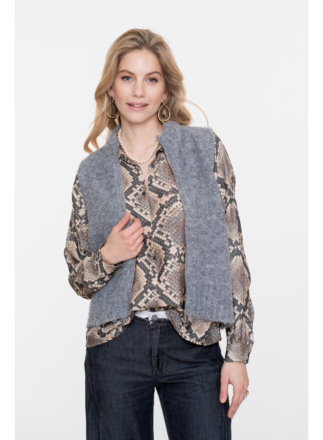 54574-29 930 Geisha Pullover sleeveless with zipper mid grey