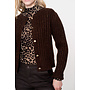 54541-14 775 Geisha Cardigan lurex & sequinces brown/copper