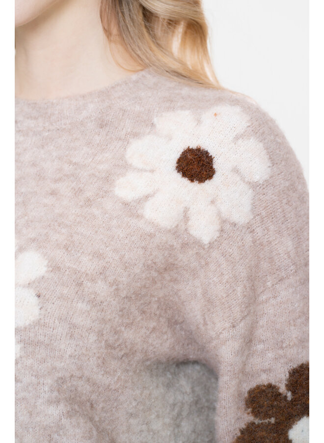 54516-10 720 Geisha Pull flowers sand/browen/offwhite