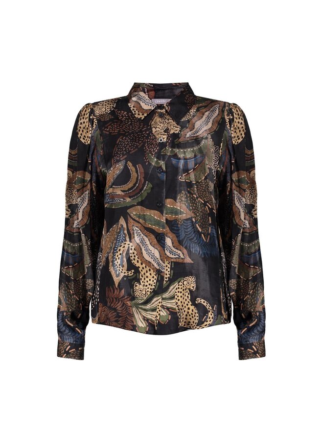 53684-70 999 Geisha Top satin AOP animal black/sand/green/blue