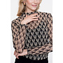 52525-14 010 Geisha Top mesh AOP off-white/black