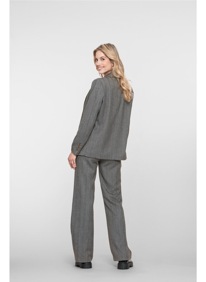 51532-10 950 Geisha Pants herringbone + stones anthracite stones