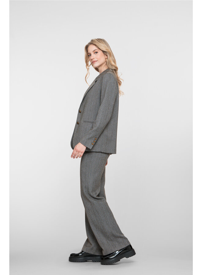 51532-10 950 Geisha Pants herringbone + stones anthracite stones