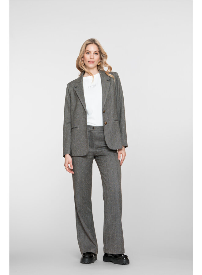 51532-10 950 Geisha Pants herringbone + stones anthracite stones