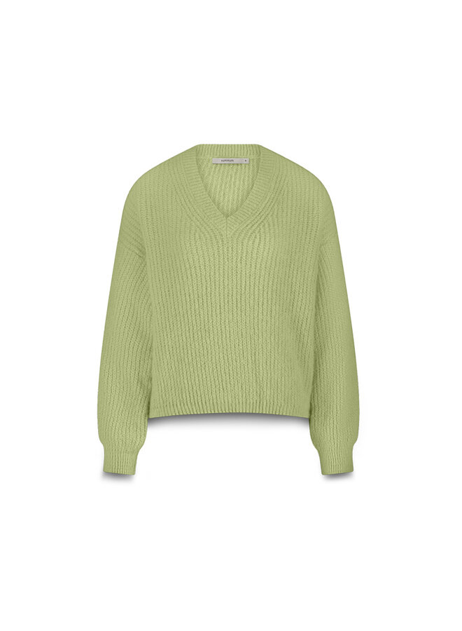 7s7964-70044 604 Summum Sweater garment dye knit Misty lime