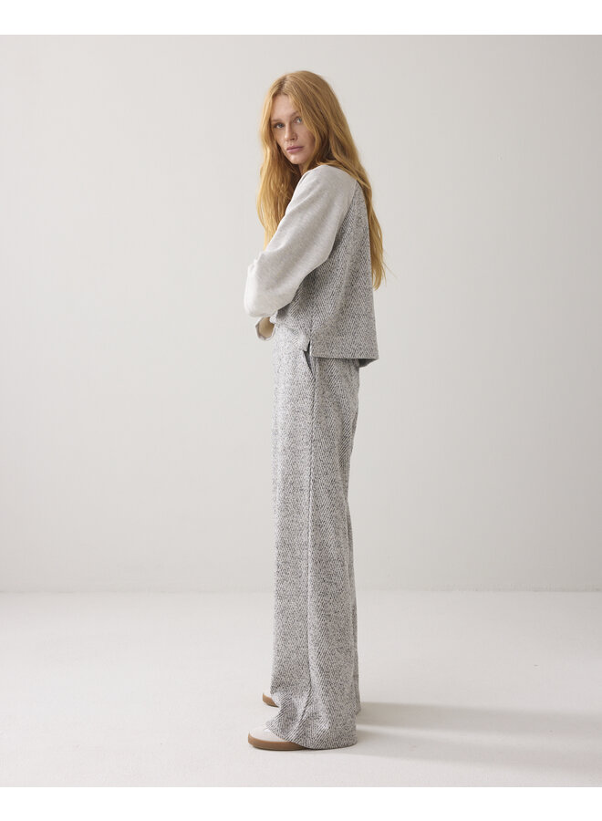 4s2862-30710 810 Summum Wide leg herringbone broek Mist