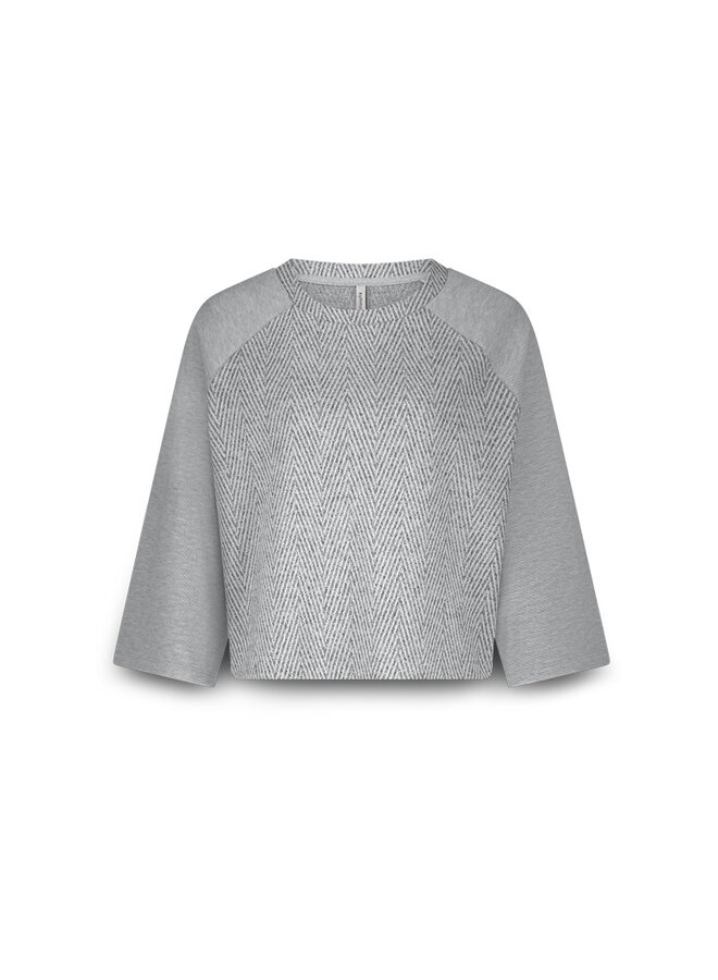 3s5187-30710 810 Summum Shortsleeve harringbone top Mist