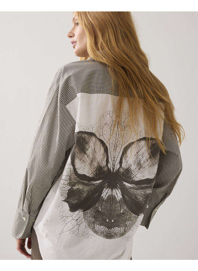 2s3347-12271 655 Summum Blouse Big flower cotton Dark camo