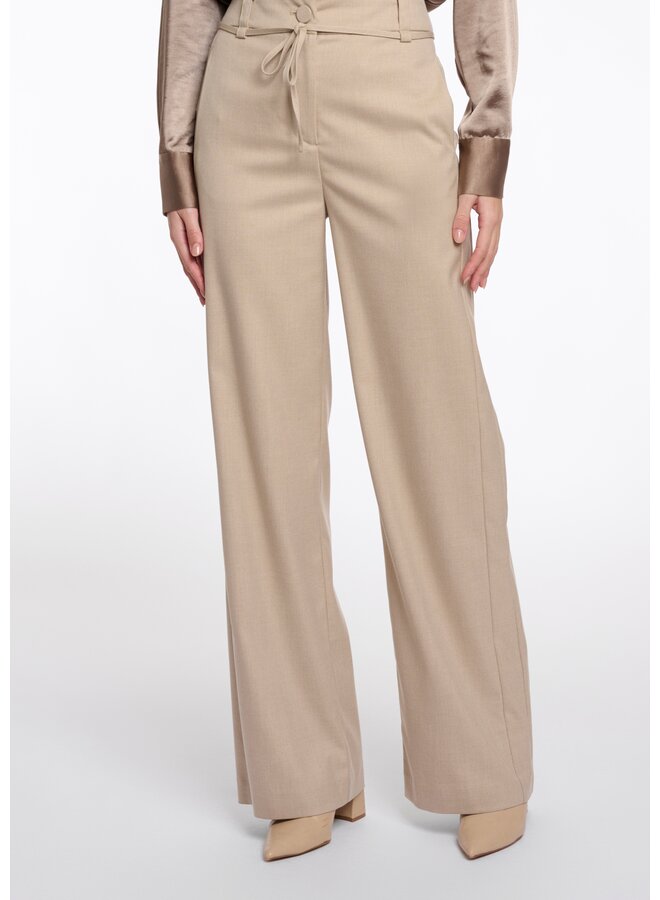 CharleeShort.7002512 Rino en Pelle Short length straight leg pants  Oat