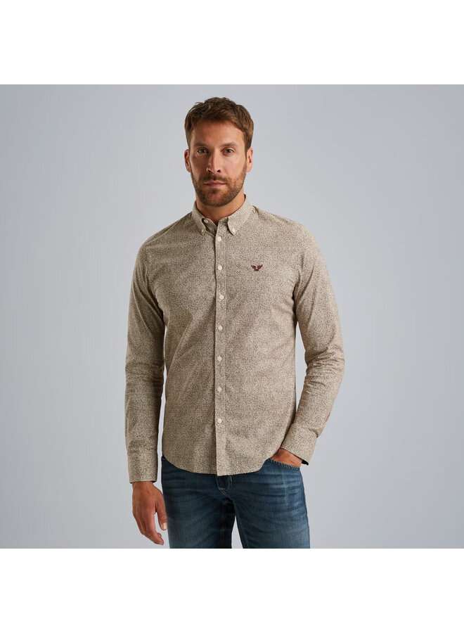 PSI2509238 8203 PME Legend LONG SLEEVE SHIRT Print on Ctn Stretch Marron