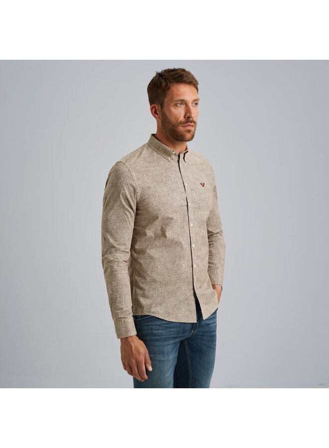 PSI2509238 8203 PME Legend LONG SLEEVE SHIRT Print on Ctn Stretch Marron