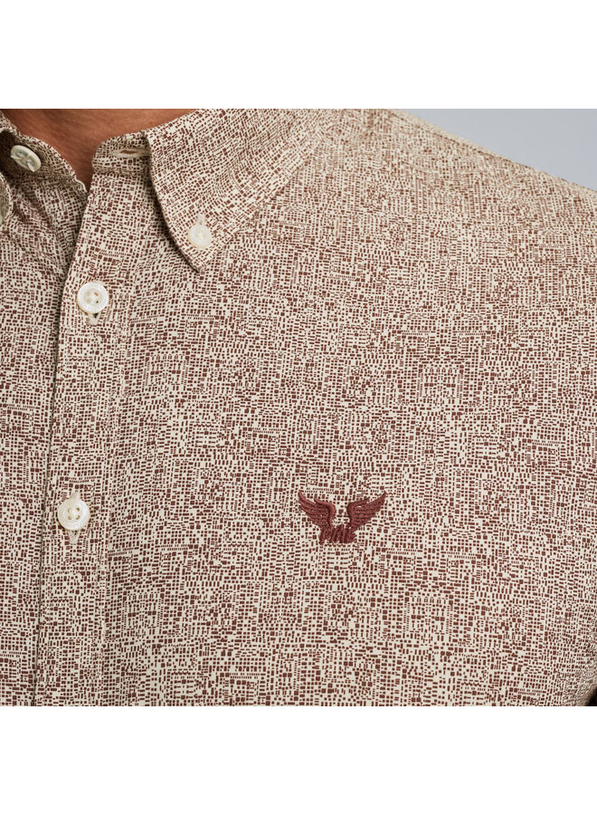 PSI2509238 8203 PME Legend LONG SLEEVE SHIRT Print on Ctn Stretch Marron