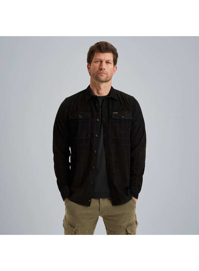 PSI2509242 9995 PME Legend LONG SLEEVE SHIRT Fine Corduroy Jet Black