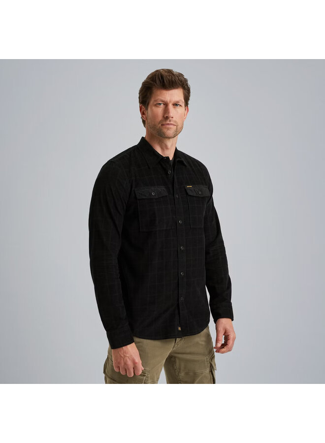 PSI2509242 9995 PME Legend LONG SLEEVE SHIRT Fine Corduroy Jet Black