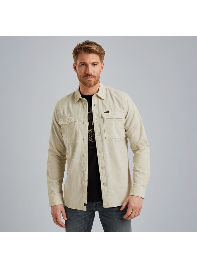 PSI2509242 7013 PME Legend LONG SLEEVE SHIRT Fine Corduroy Bone White