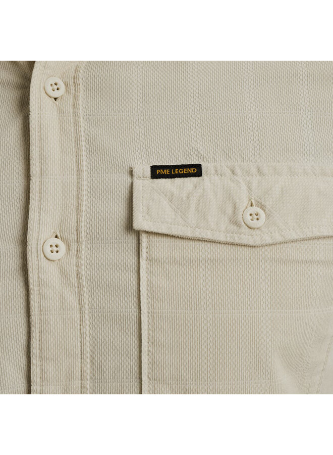 PSI2509242 7013 PME Legend LONG SLEEVE SHIRT Fine Corduroy Bone White