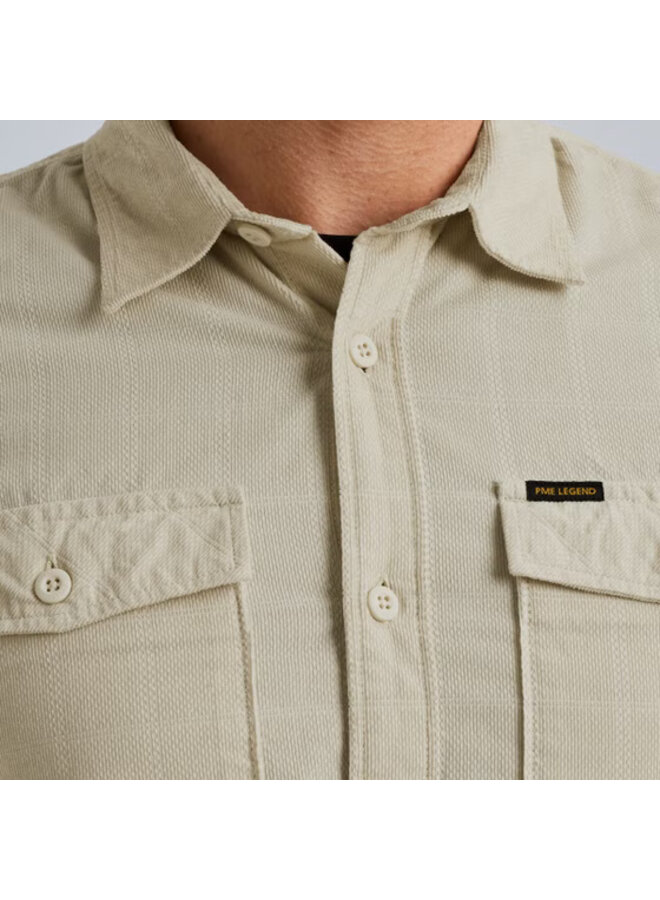 PSI2509242 7013 PME Legend LONG SLEEVE SHIRT Fine Corduroy Bone White