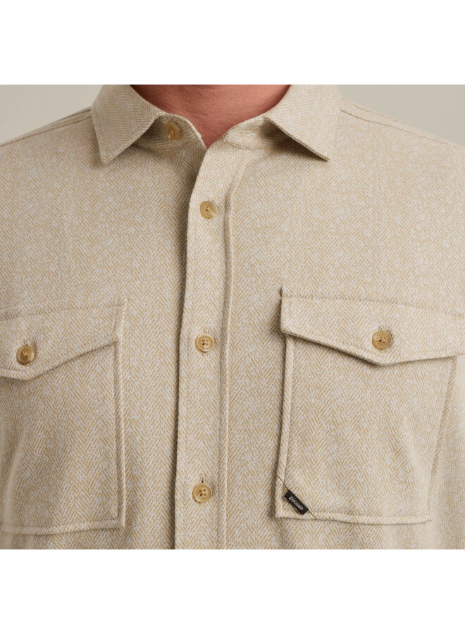 VSI2509228 7144 Vanguard Long Sleeve Shirt Jersey Herringbone White Pepper