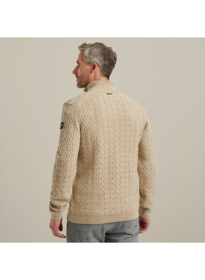 VKW2509332 7144 Vanguard Half zip collar wool blend White Pepper