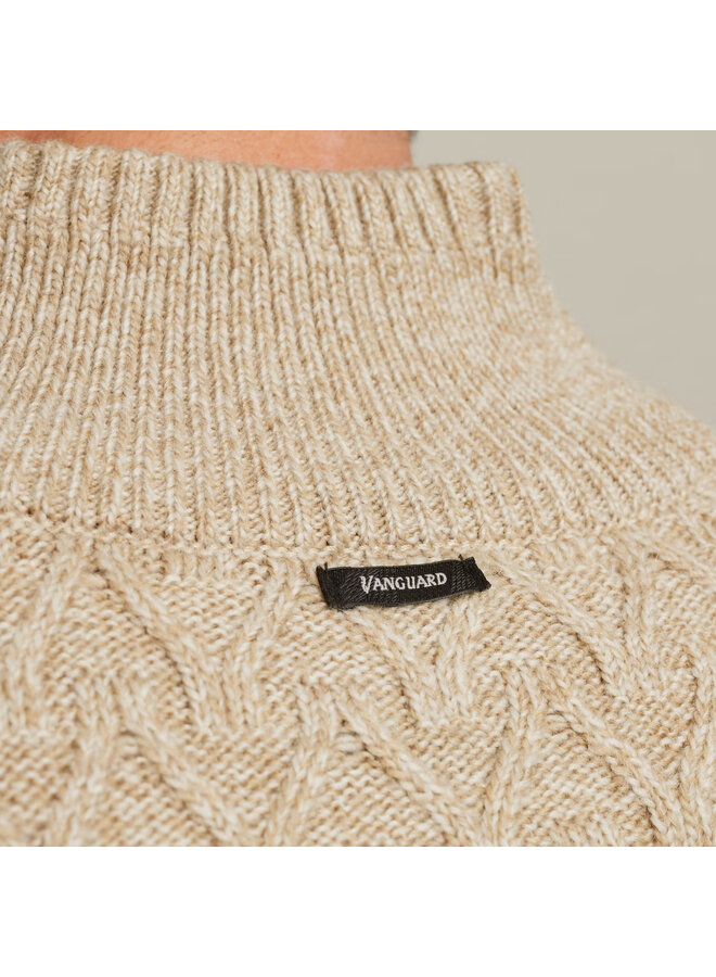 VKW2509332 7144 Vanguard Half zip collar wool blend White Pepper