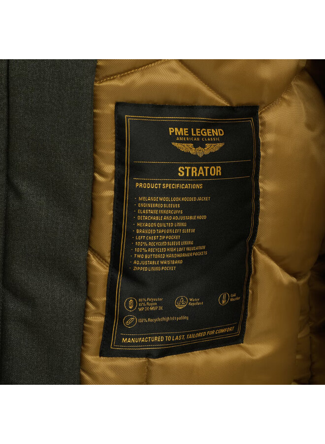 PJA2508106 6425 PME Legend Semi long jacket STRATOR Melange Twill Climbing Ivy