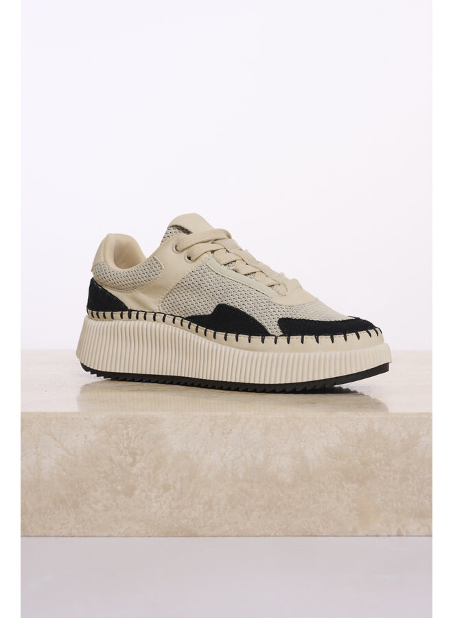 Rocco.1002511 Rino en Pelle Mixed material sneaker  Birch black