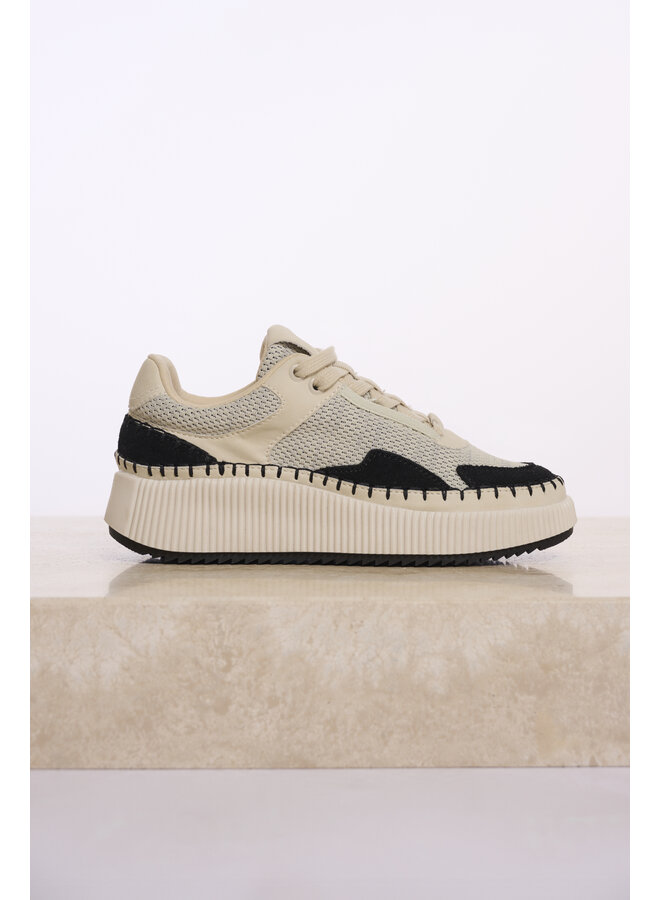 Rocco.1002511 Rino & Pelle Mixed material sneaker  Birch black