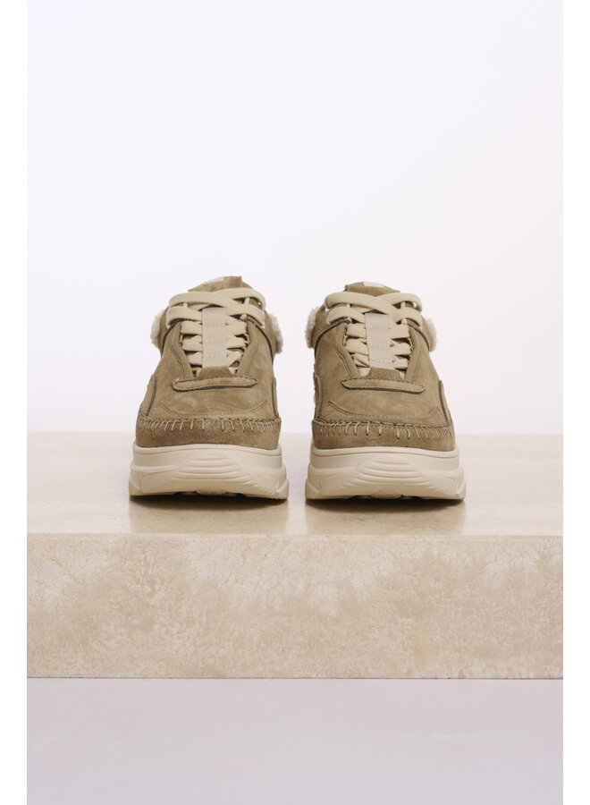 Willa.1002511 Rino en Pelle Sneaker with stitching details  Olive