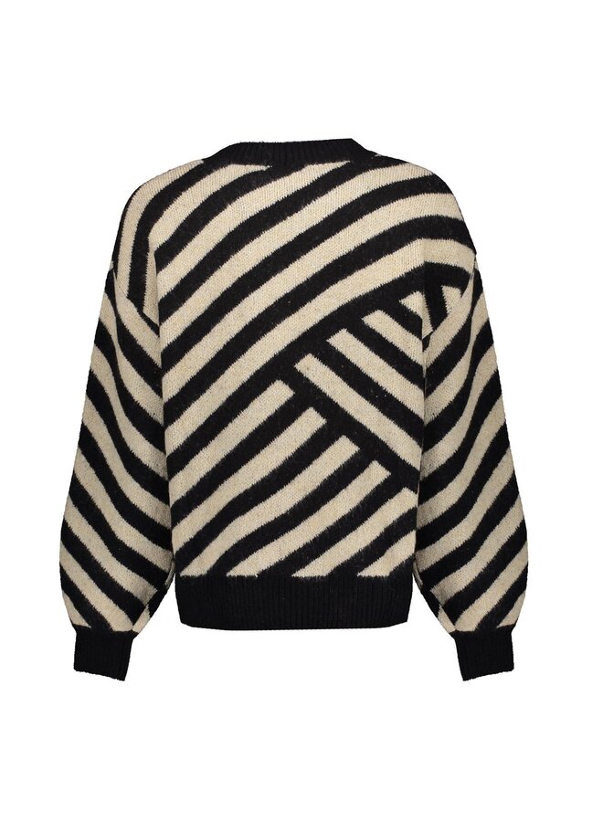 54570-29 720 Geisha Pullover stripes sand/black