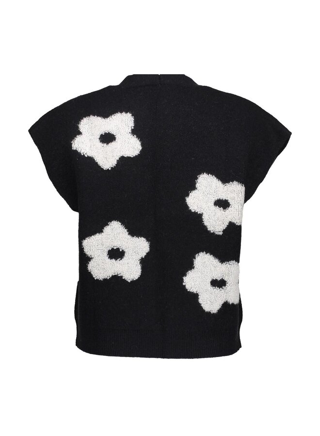 54514-10 999 Geisha Vest flowers black/offwhite