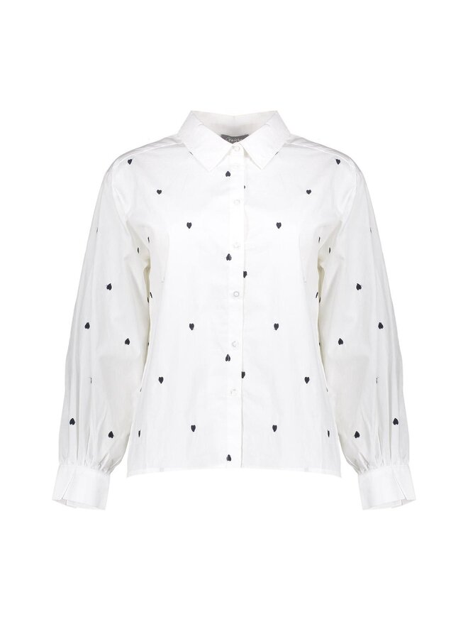 53534-14 000 Geisha Blouse hearts white/black