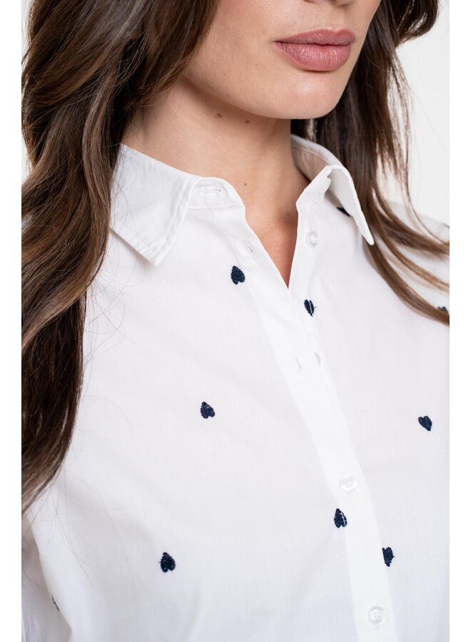 53534-14 000 Geisha Blouse hearts white/black