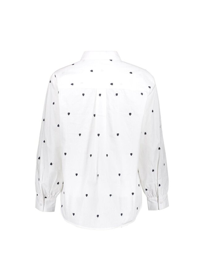 53534-14 000 Geisha Blouse hearts white/black