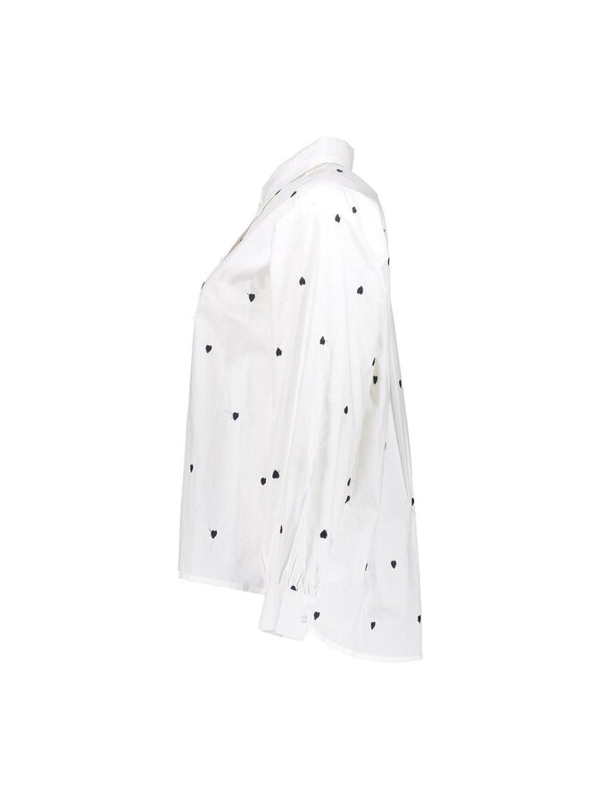 53534-14 000 Geisha Blouse hearts white/black