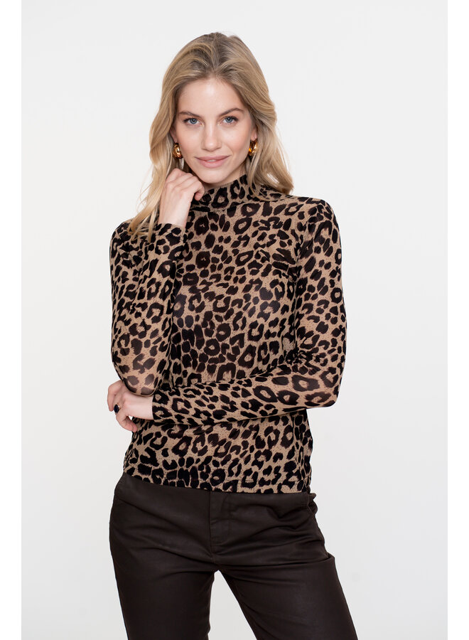 52524-14 720 Geisha Top mesh animal sand/brown