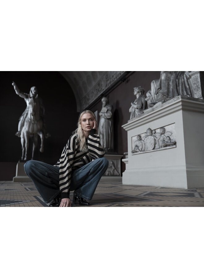 54570-29 720 Geisha Pullover stripes sand/black