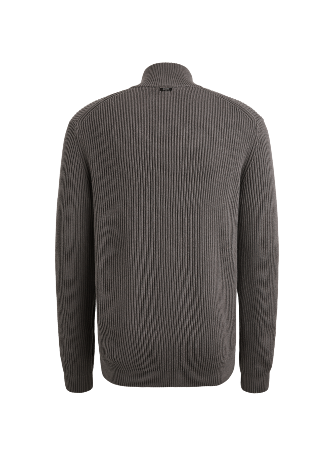 VKW2509328 9044 Vanguard Half zip collar cotton blend wool Gargoyle