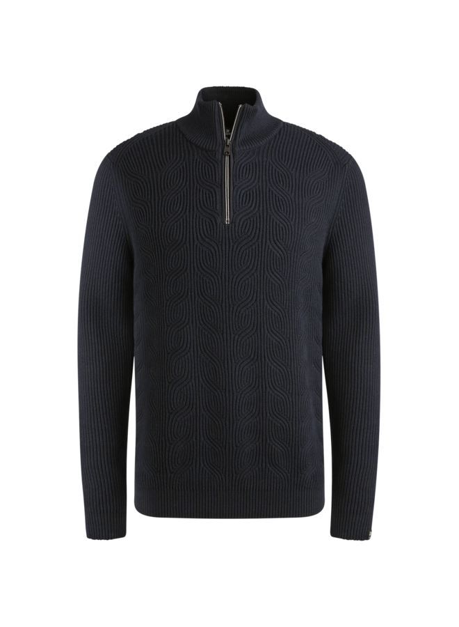 VKW2509328 5073 Vanguard Half zip collar cotton blend wool Sky Captain